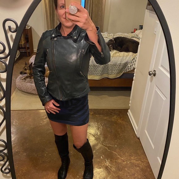 Free People black leather jacket - Picture 5 of 8